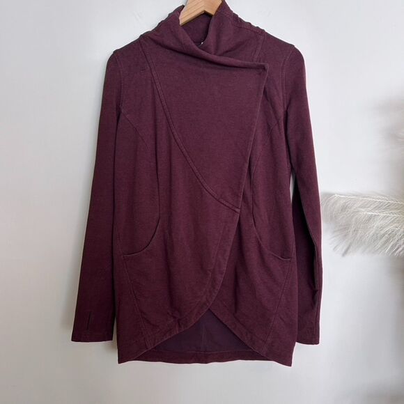 Lululemon Crossover Wrap Sweater Jacket Burgundy Bordeaux - Picture 1 of 8